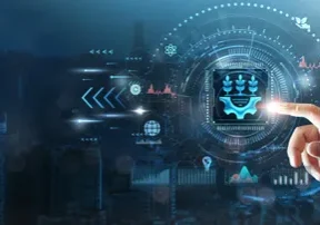 Hand interacting with virtual screen